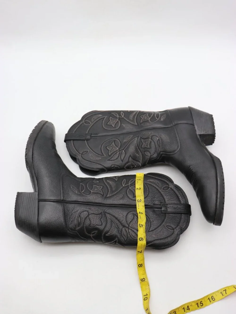 Ariat Heritage Women's Size 8 B Black Leather Western Equestrian Boots 10001037 - Picture 7 of 10